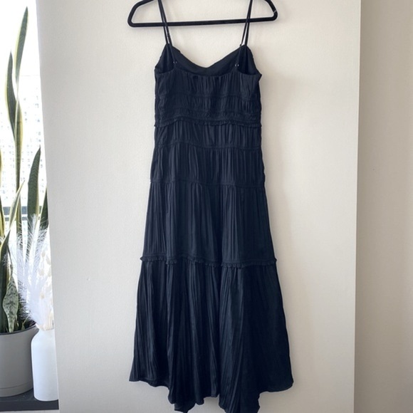 Anthropologie Silky Ruched Slip Dress in Black - Picture 13 of 16